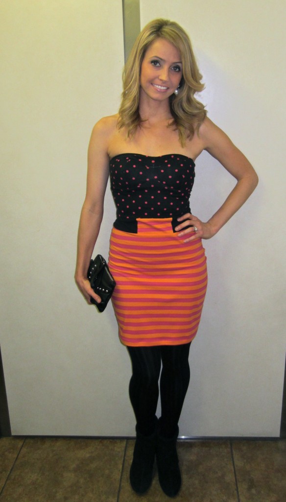 Me in Polka Dot and Stripes Dress