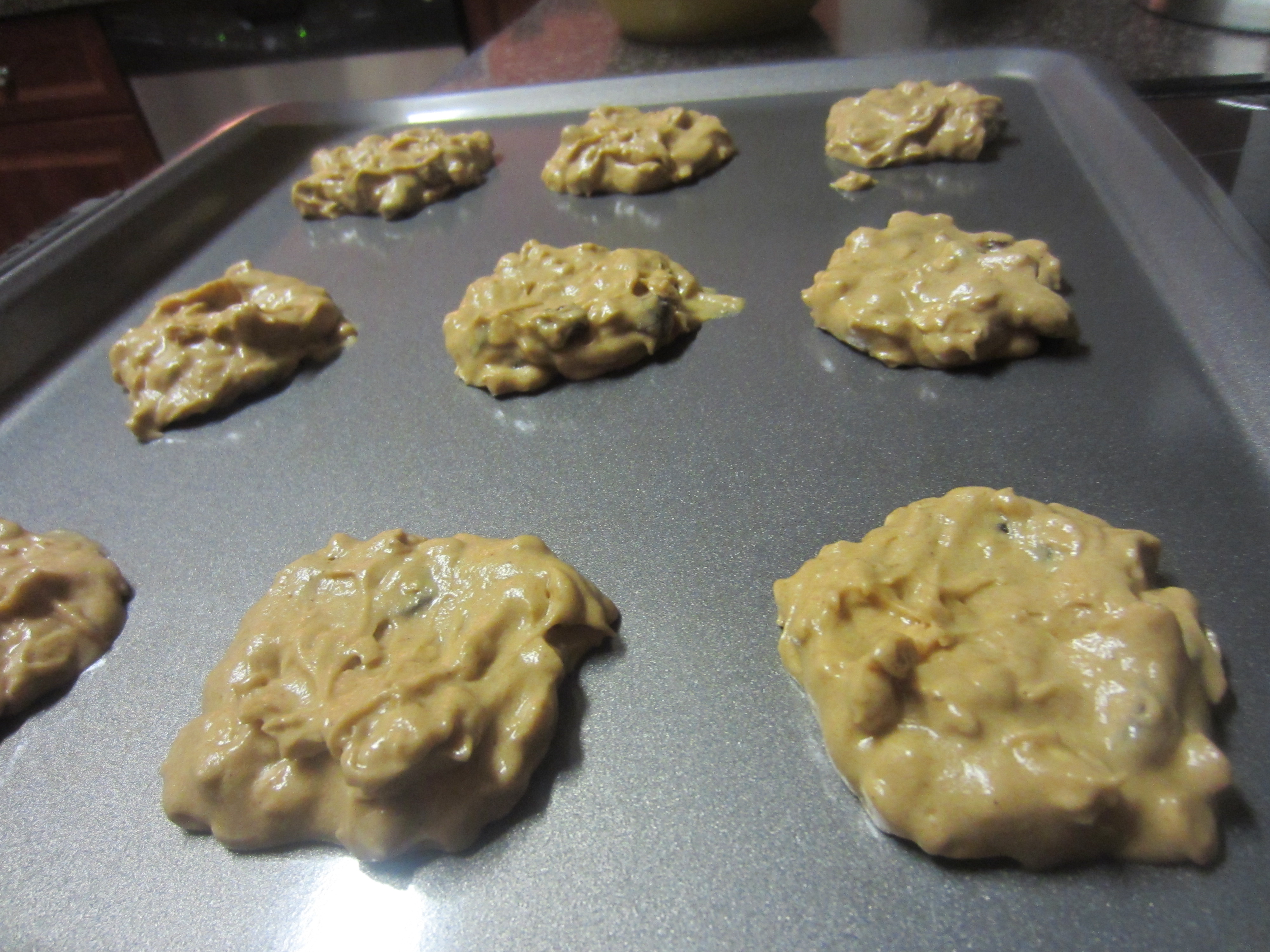 Sweet Potato Oatmeal Raisin Cookies readty to bake