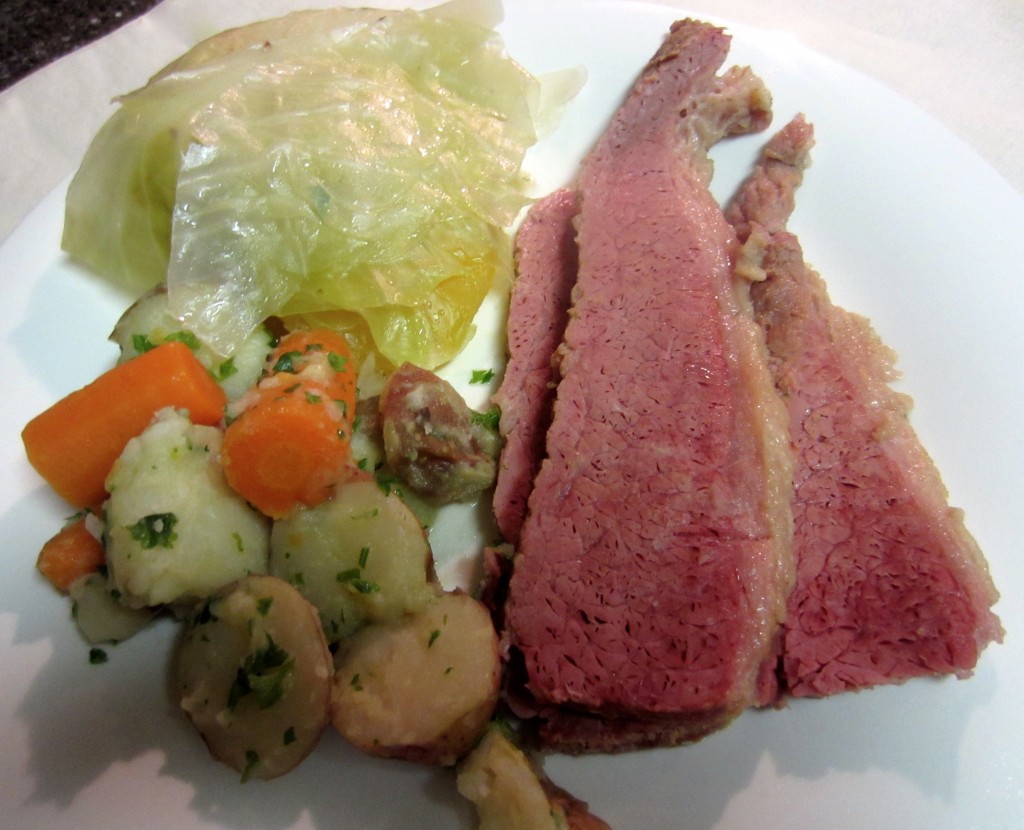 corned beef and cabbage meal