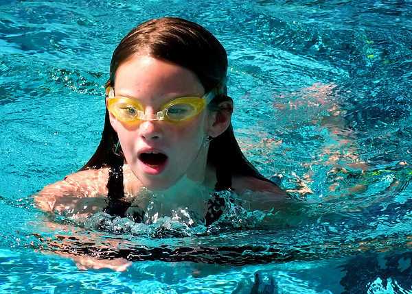 Little girl Kayla Swimming