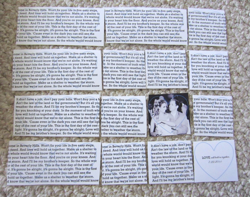 Wedding Song Lyrics for picture gift