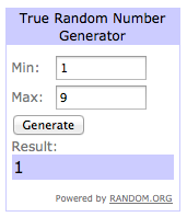 True Random Number Generator Winner Random.org