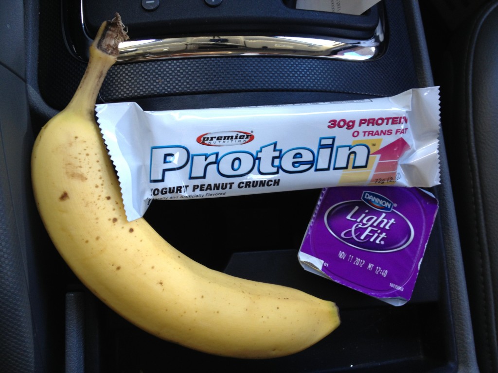 Premier Protein bar and snacks