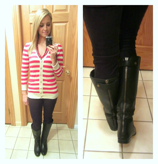 Urban Outfitters Boots and striped sweater