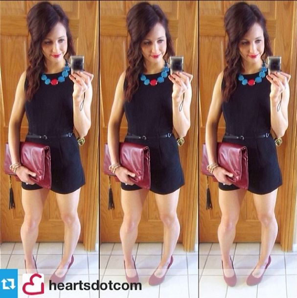Hearts red leather I Love You clutch