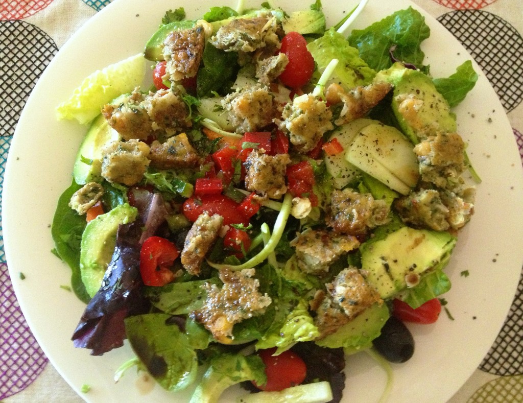 Healthy salad with veggie bur