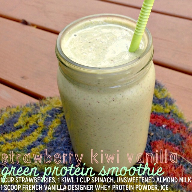 Strawberry Kiwi Vanilla Green Protein Smoothie - Designer Whey
