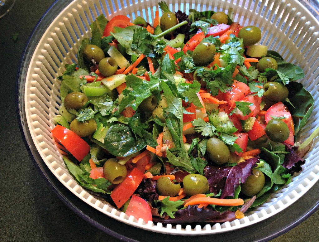 monster healthy salad with cilantro