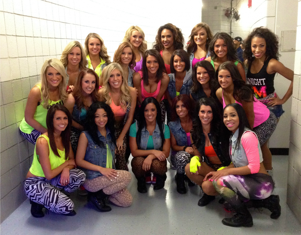 Pistons Dancers ready for Flo Rida Halftime
