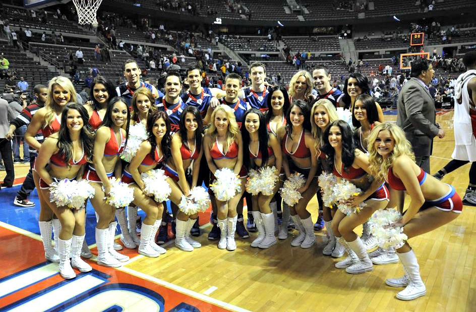 After the last game dancers and flight crew