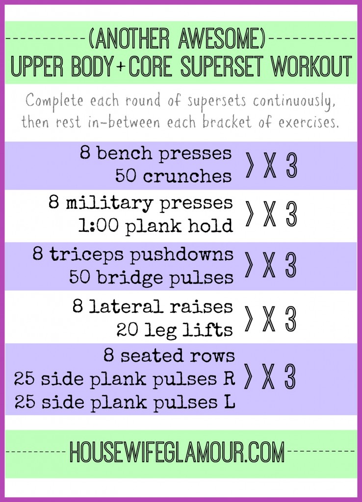 Another Awesome Upper Body and Core Superset Workout