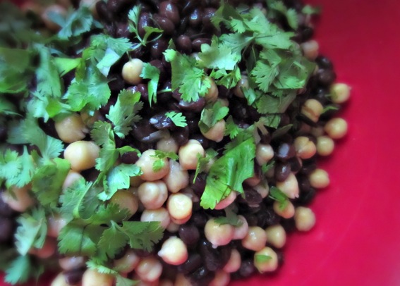 Beans with cilantro