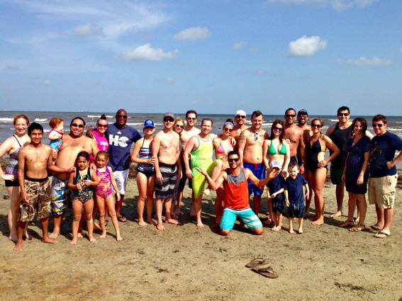 Galveston group photo on the beach jpg