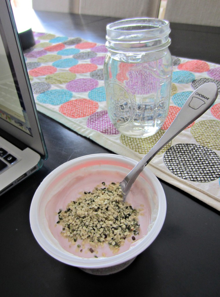 greek yogurt with hemp heart seeds