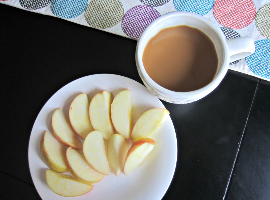 breakfast apple and coffee