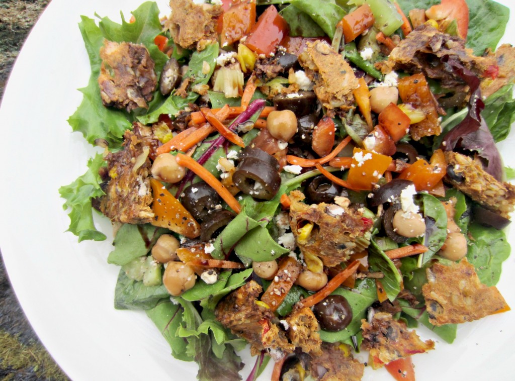 healthy salad with black bean gardenburger