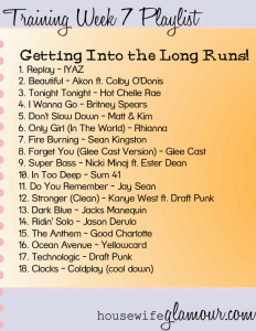 Half Marathon Training Week 7 Playlist
