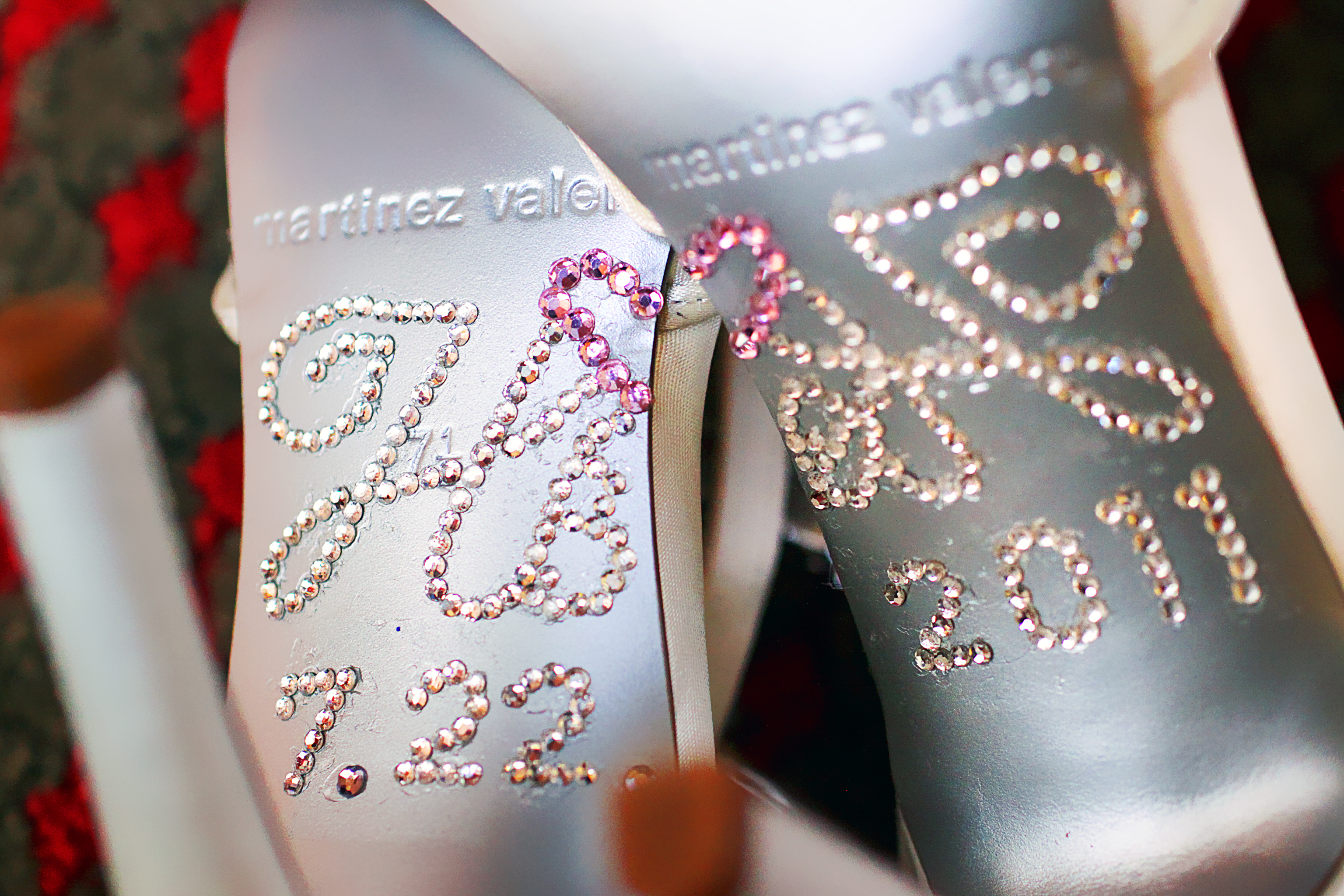 Wedding monogram on shoes