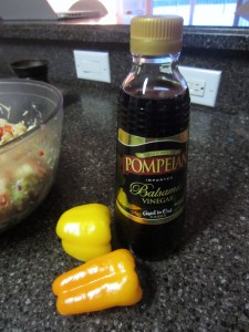 balsamic vinegar and peppers