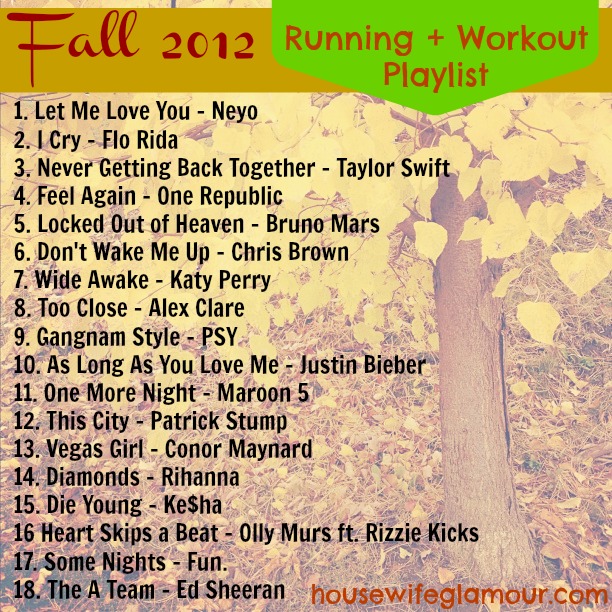 Fall 2012 Workout Playlist #FitFluential