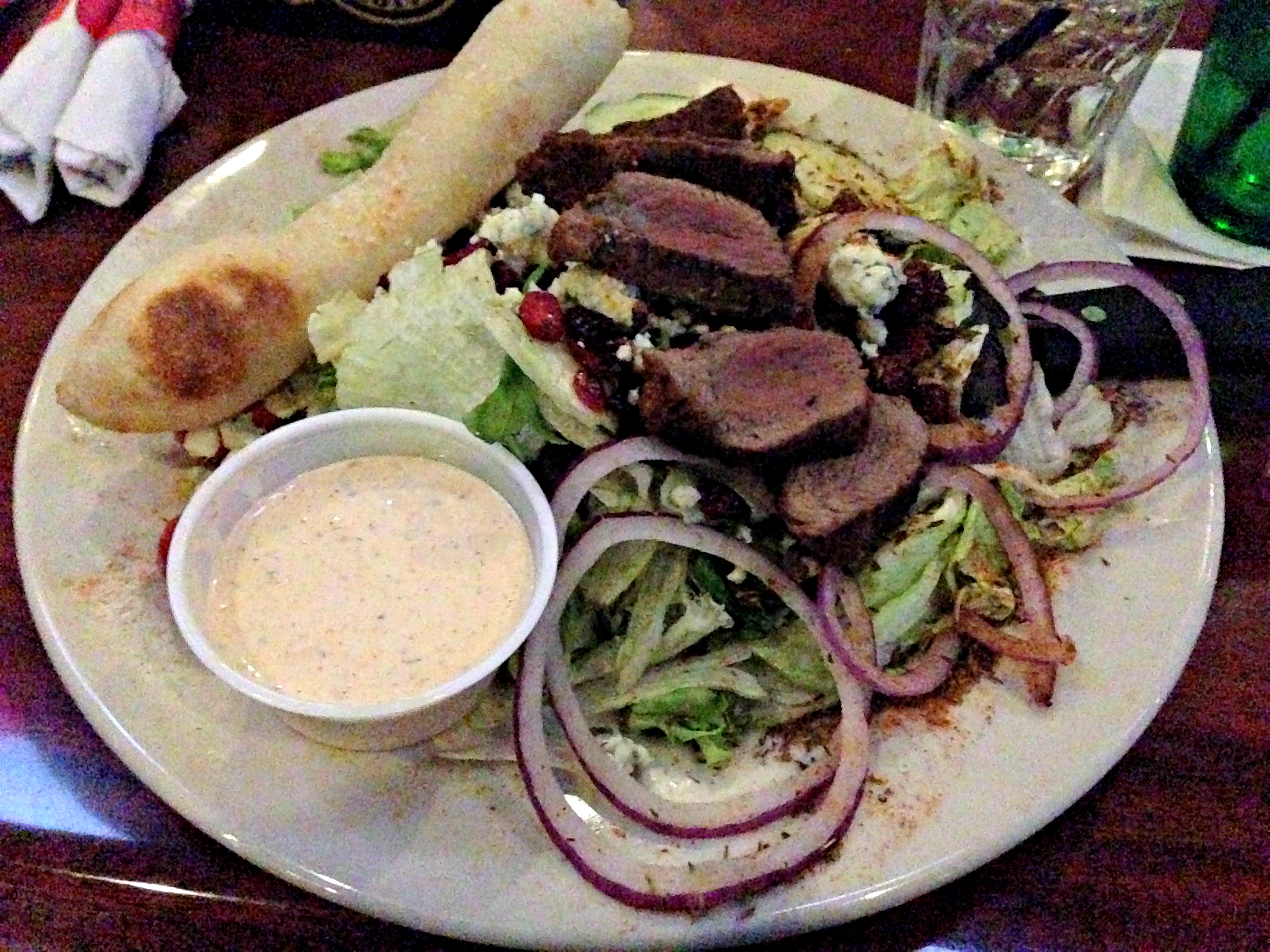 Cajun steak salad dinner