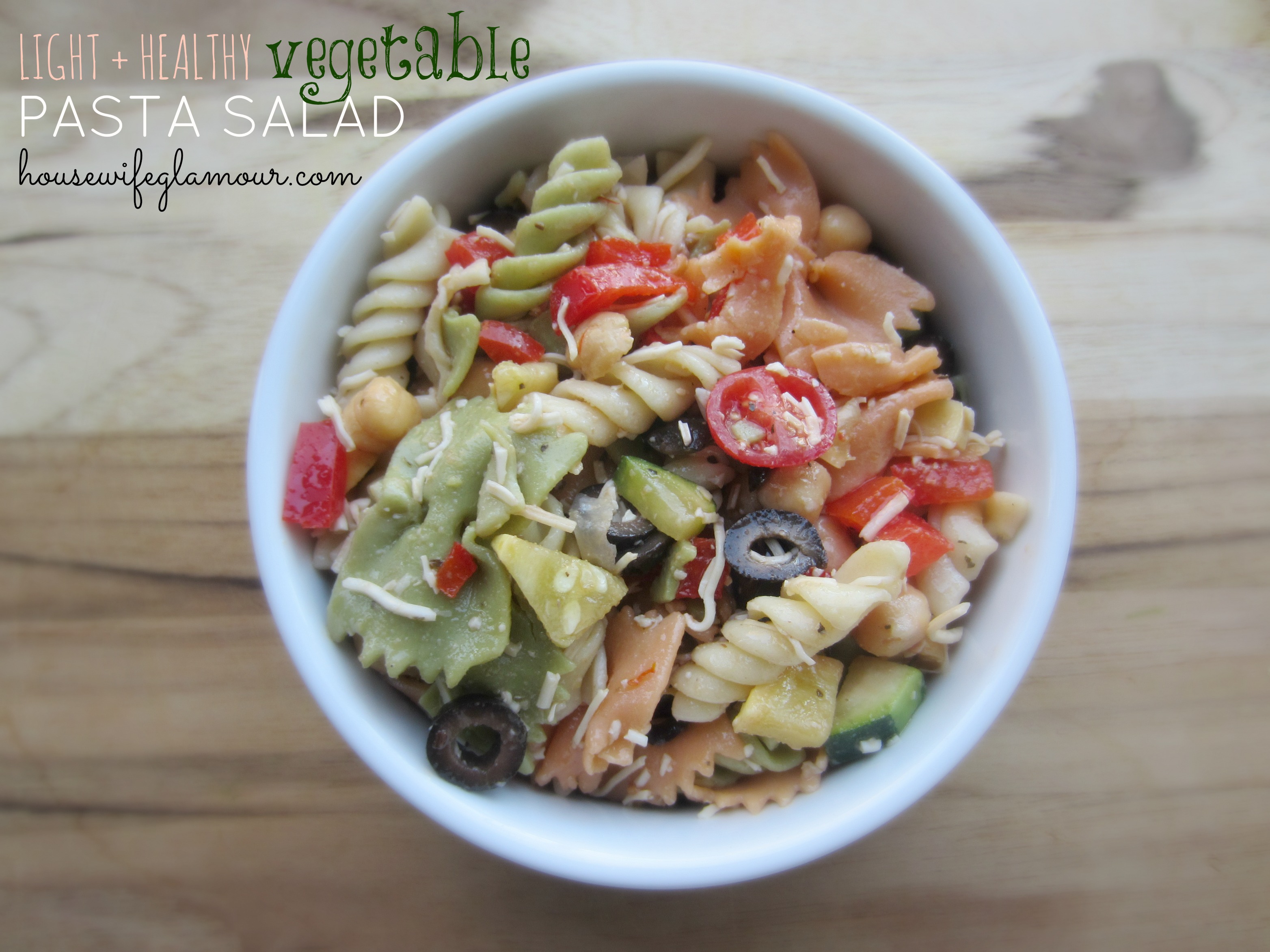 light and healthy vegetable pasta salad Housewife Glamour