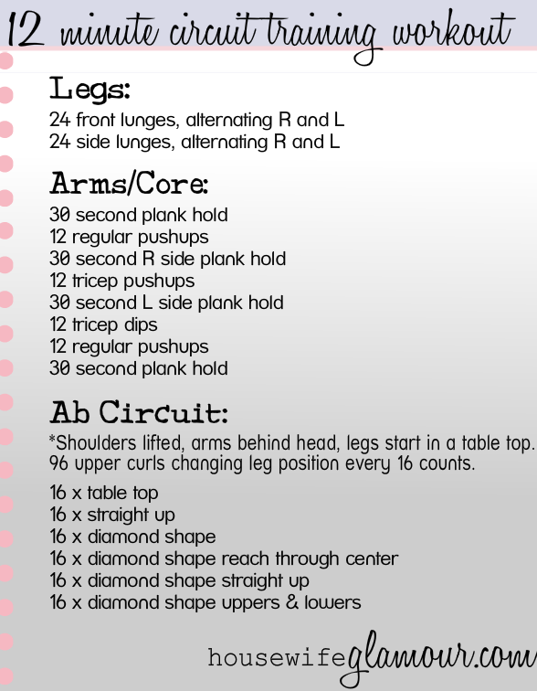 12 Minute Circuit Training Workout
