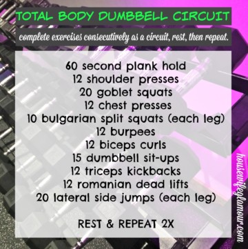 30 minute total body dumbbell circuit