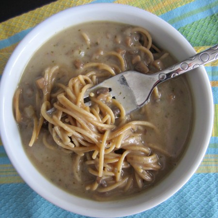 amys cream of mushroom soup over noodles