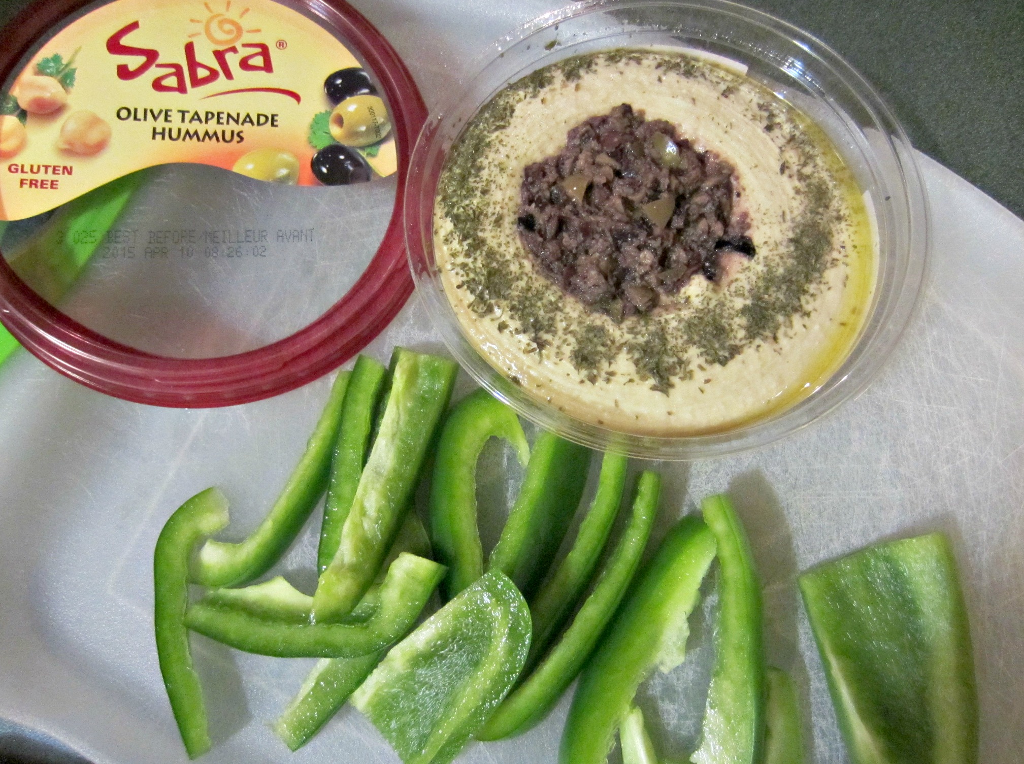 sabra olive tapenade hummus with peppers