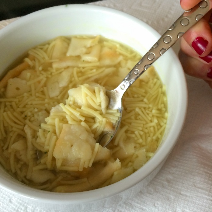 chicken noodle soup on a sick day