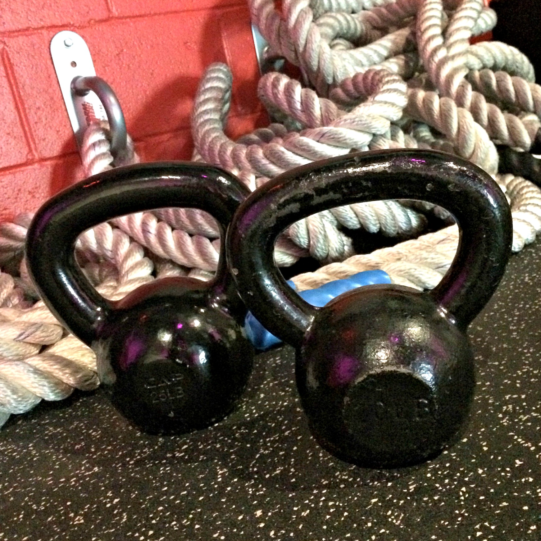 kettlebell and muscle ropes