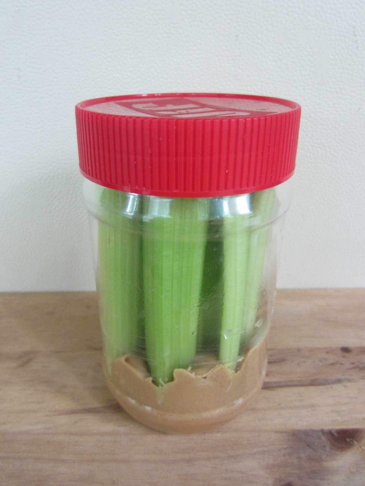 healthy snack to go - celery and peanut butter sticks