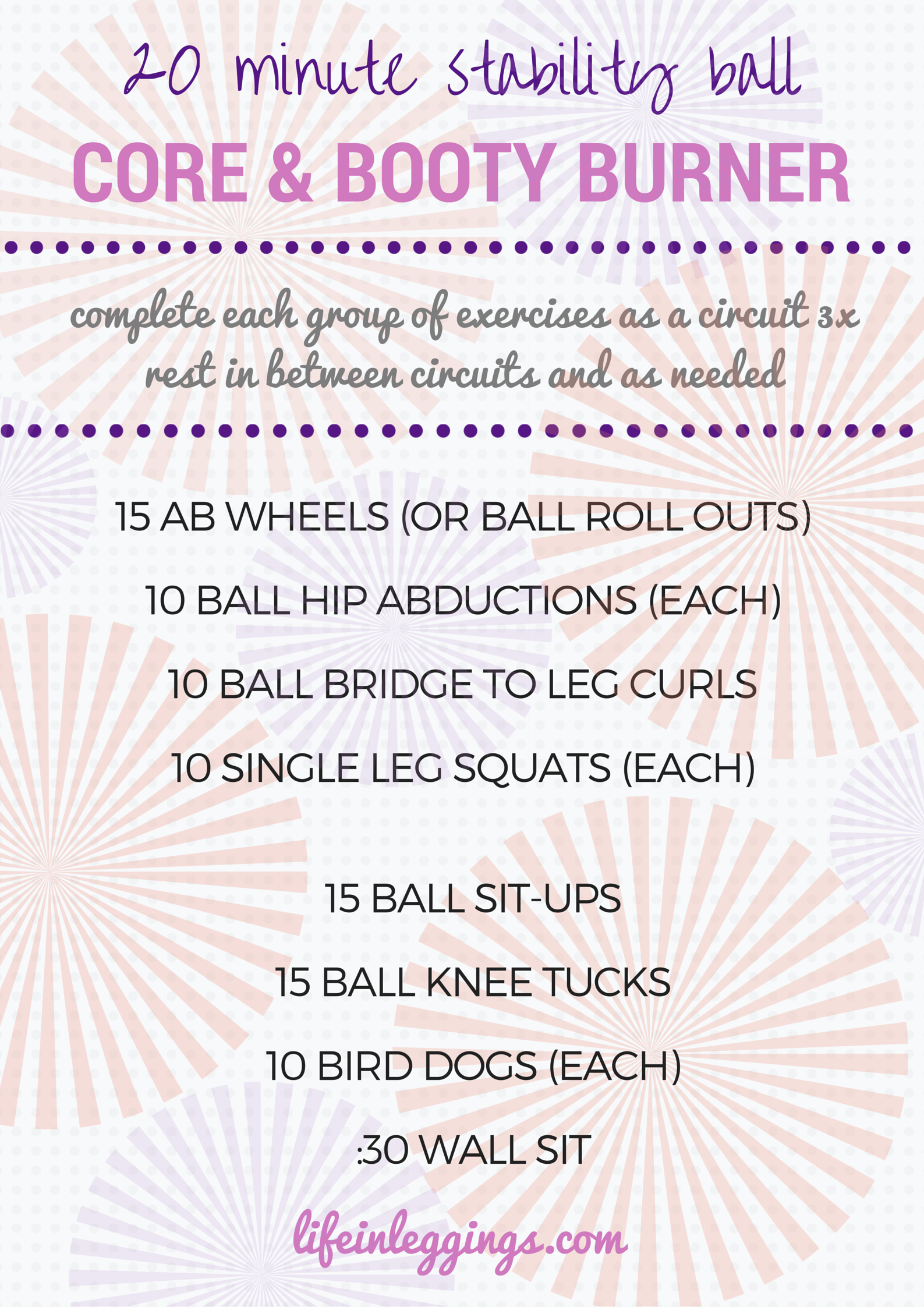 20 minute stability ball core and booty workout