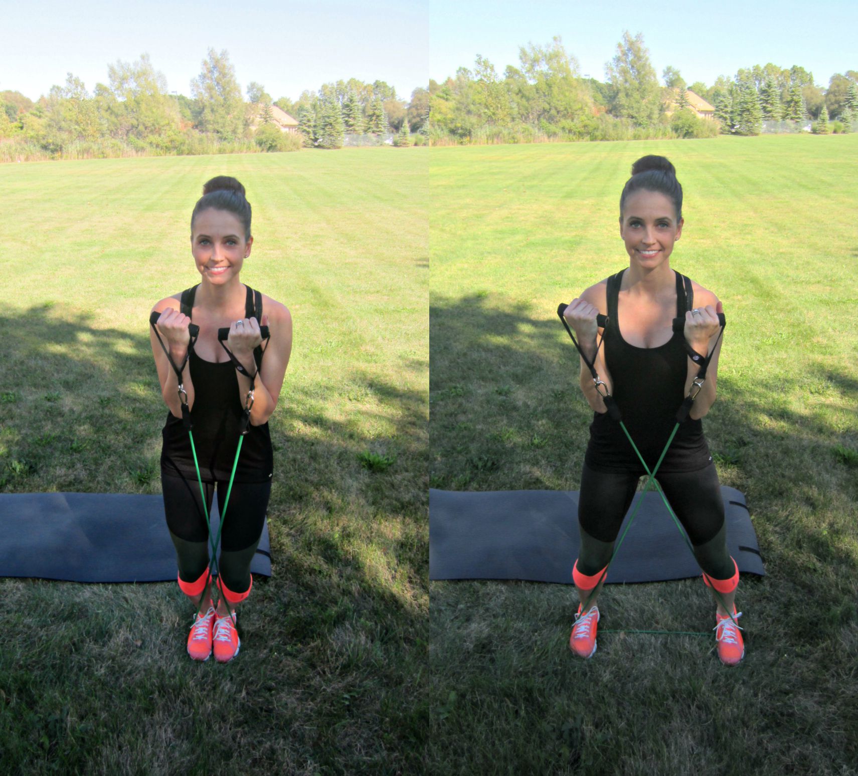 lateral side steps exercise with resistance band