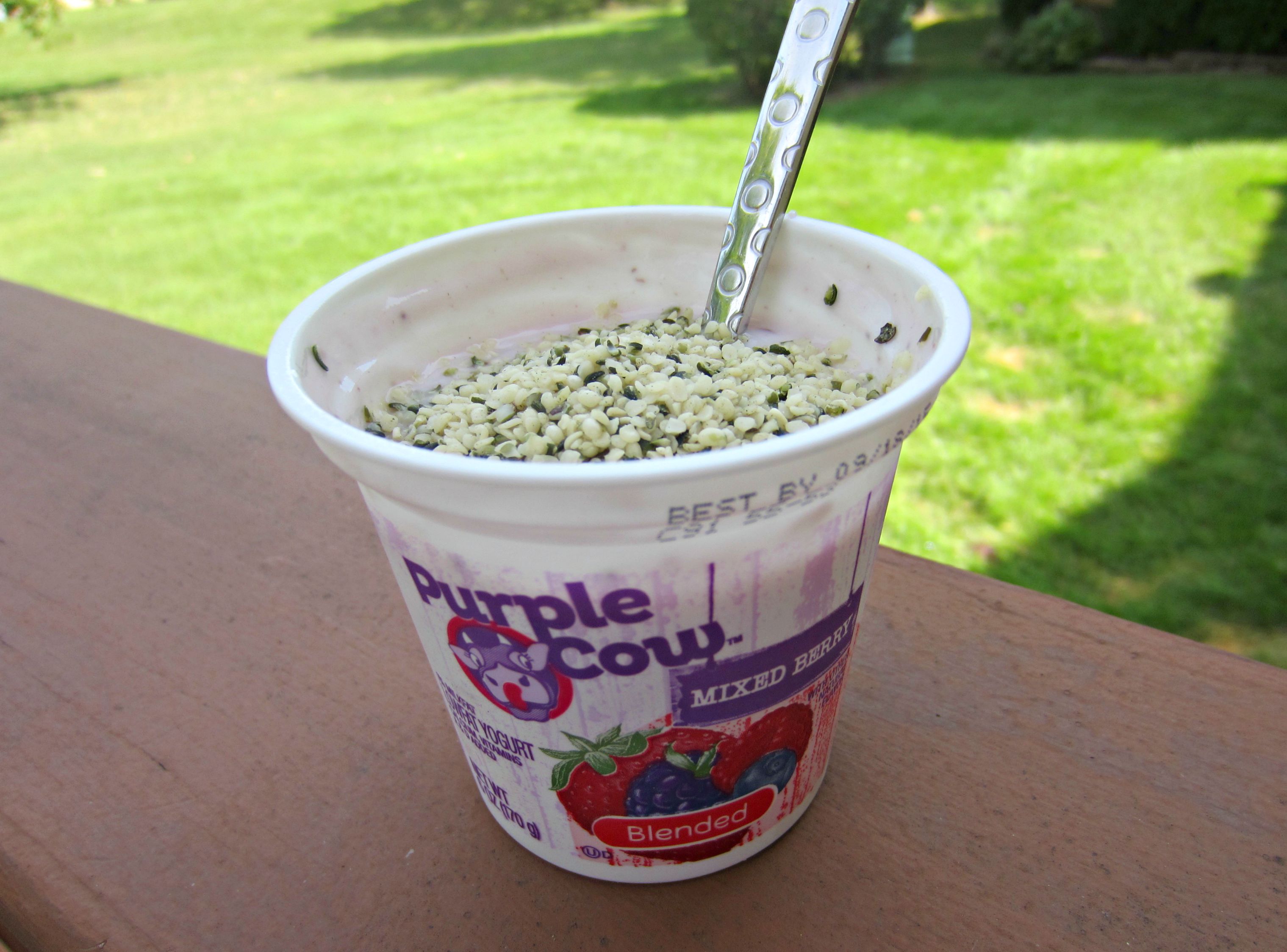 light yogurt with hemp seeds healthy snack