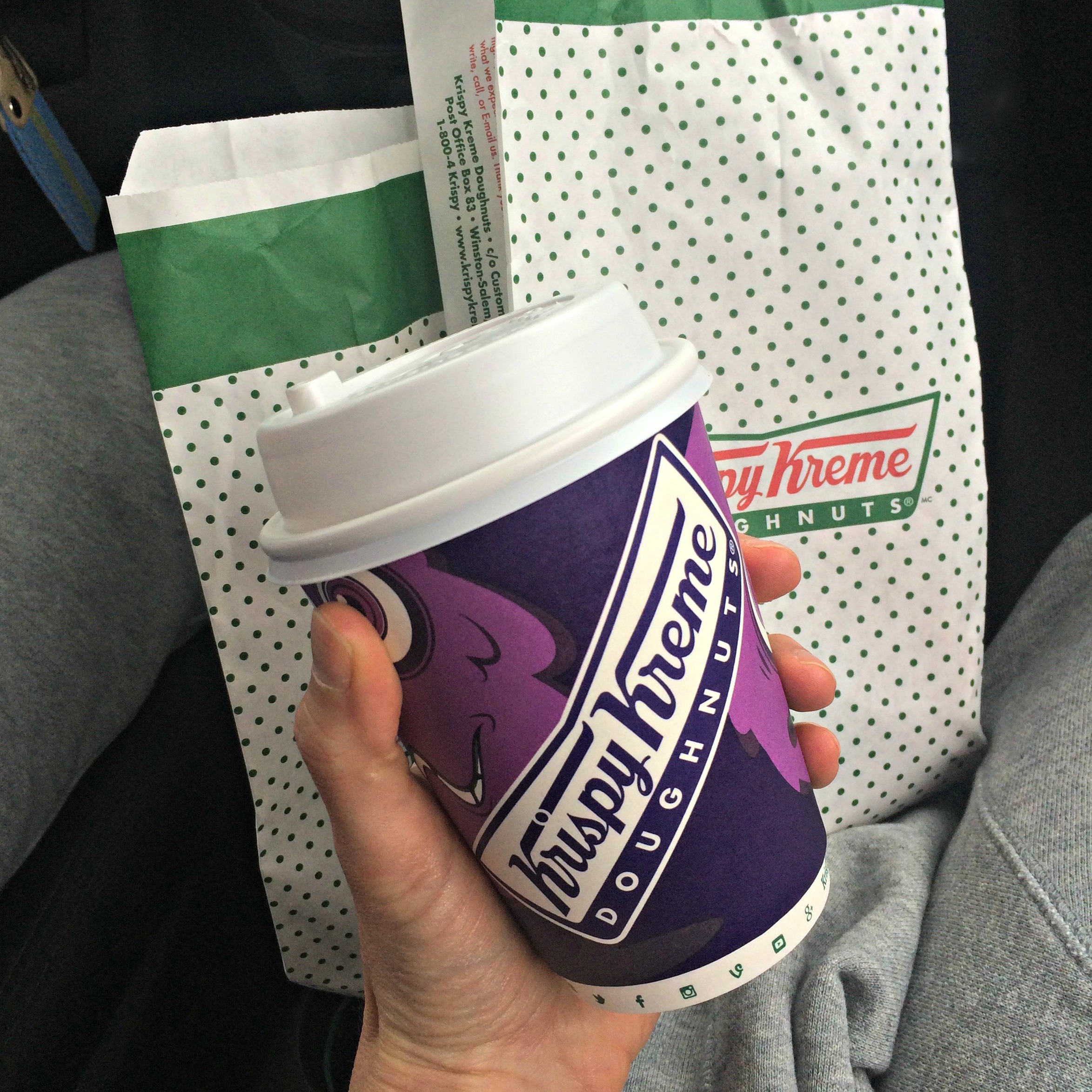 free krispy kreme donuts and coffee #nationaldonutday