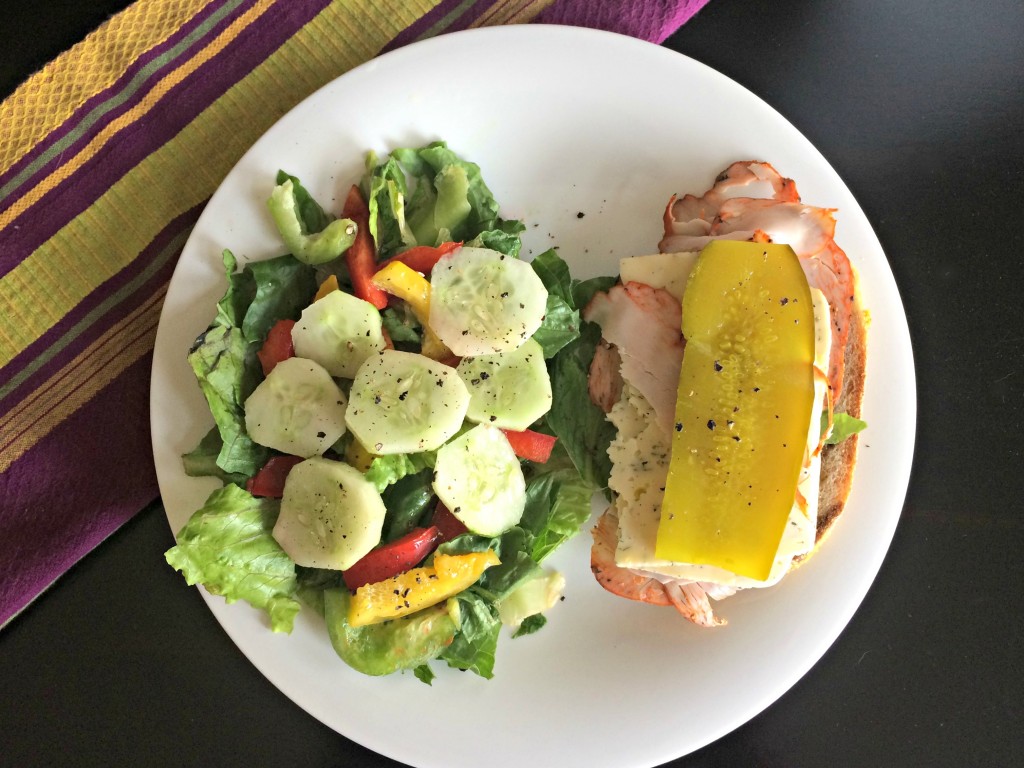 healthy lunch sandwich and salad