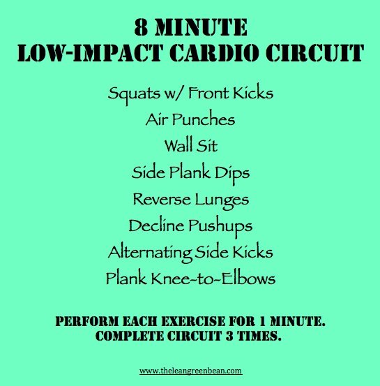 8 minute low impact cardio circuit