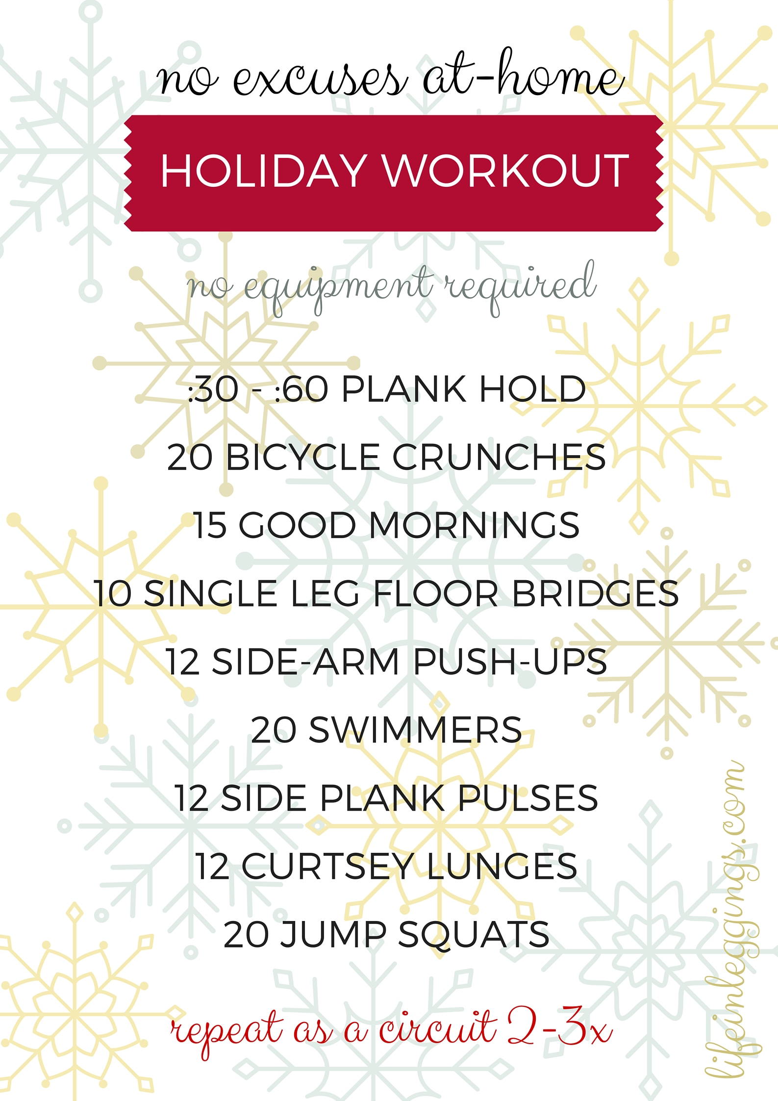 no excuses at-home bodyweight holiday workout