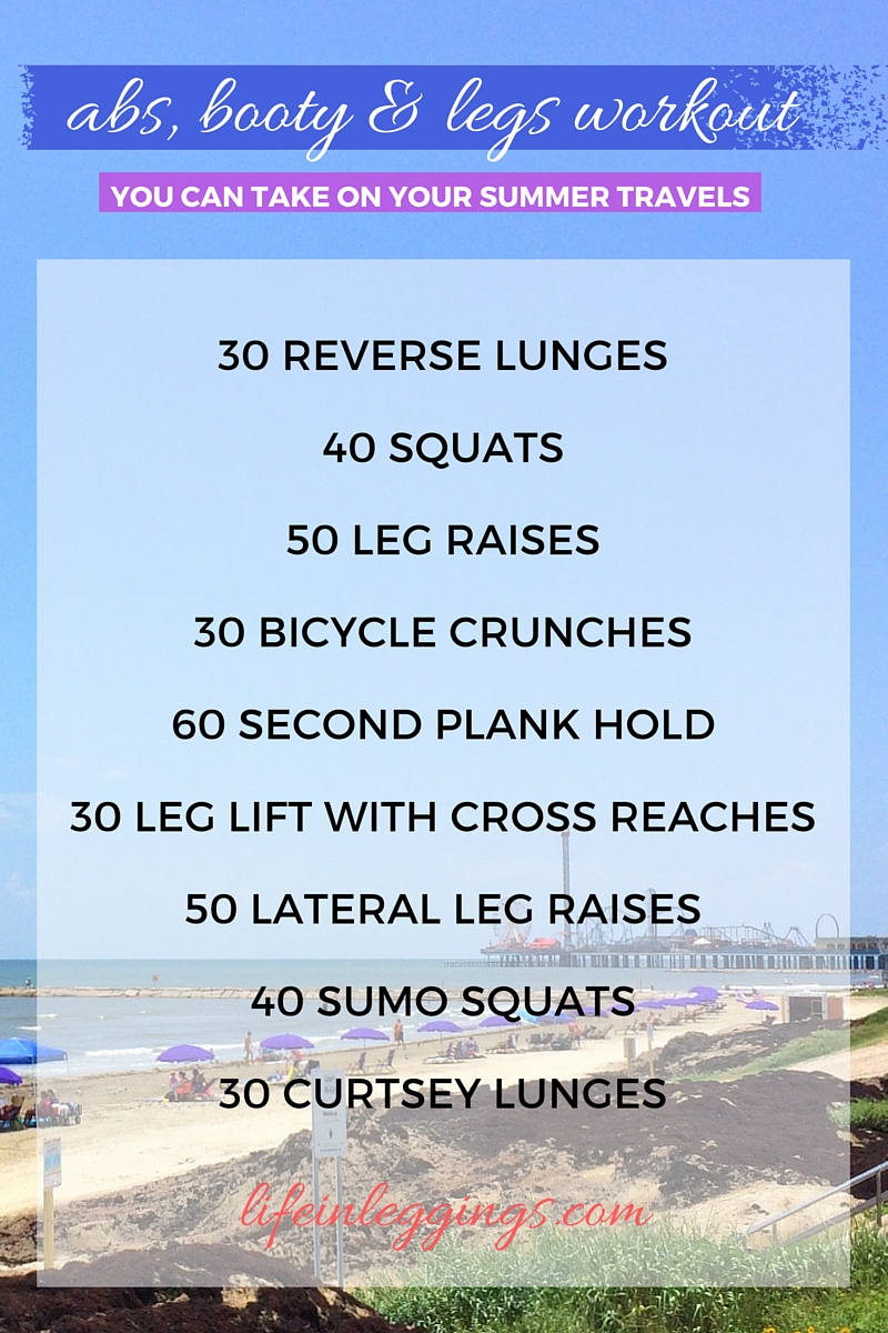 10 minute abs, booty & legs workout for summer travel