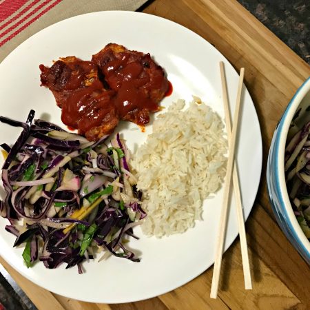 hello fresh chicken rice and cabbage slaw dinner