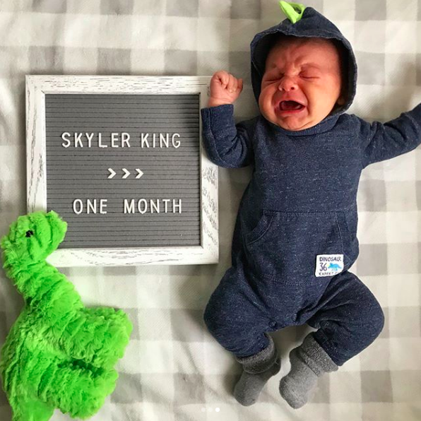 skyler king one month crying
