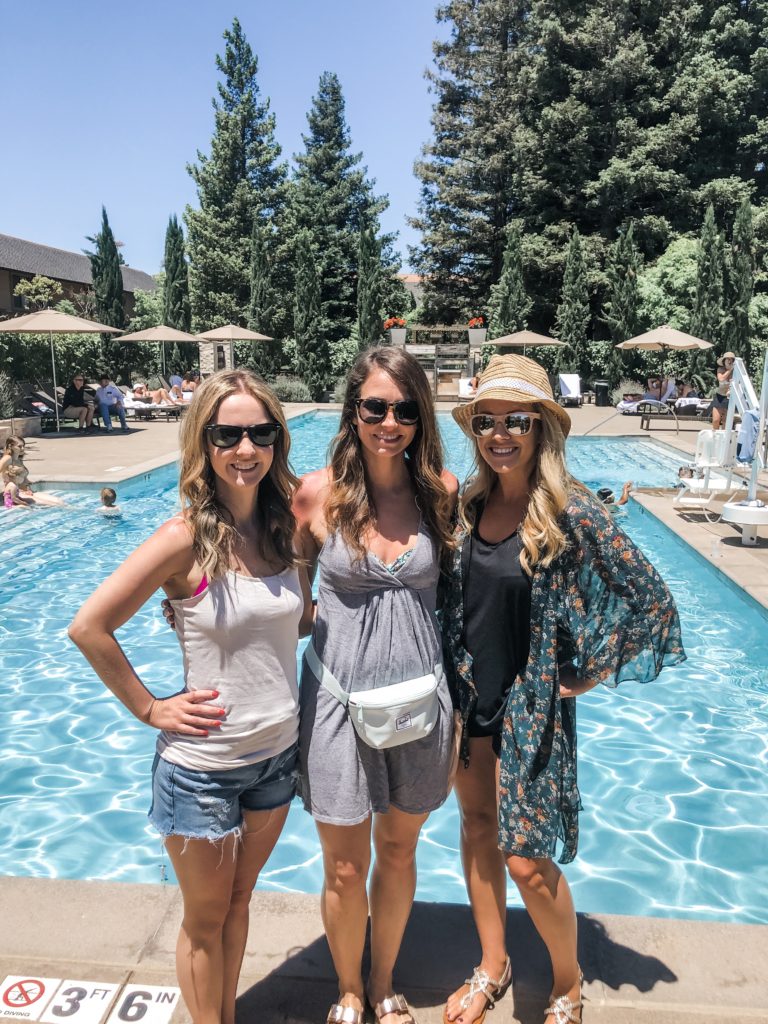 marriott napa pool with missy and brittany
