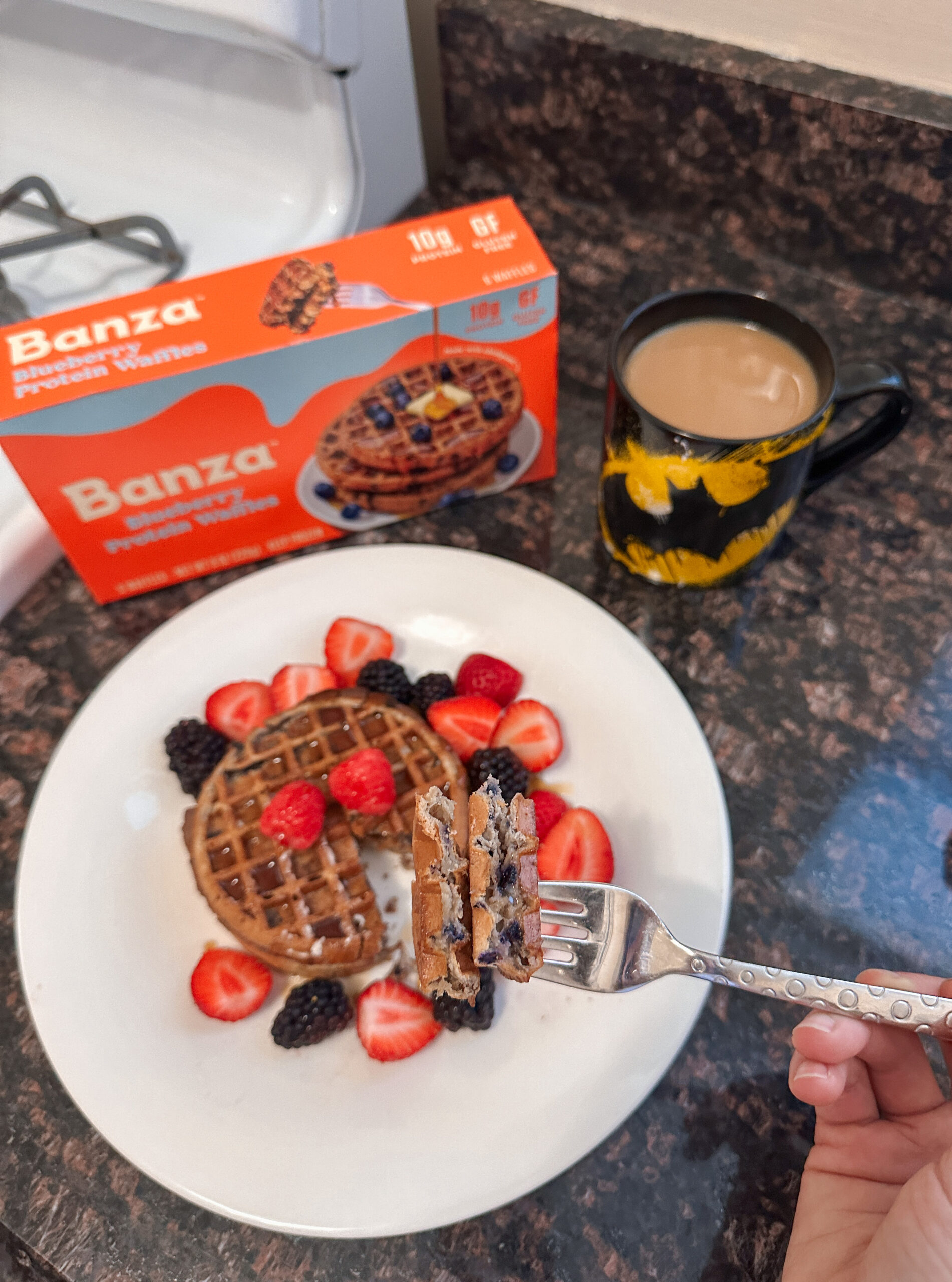 banza protein waffles blueberry