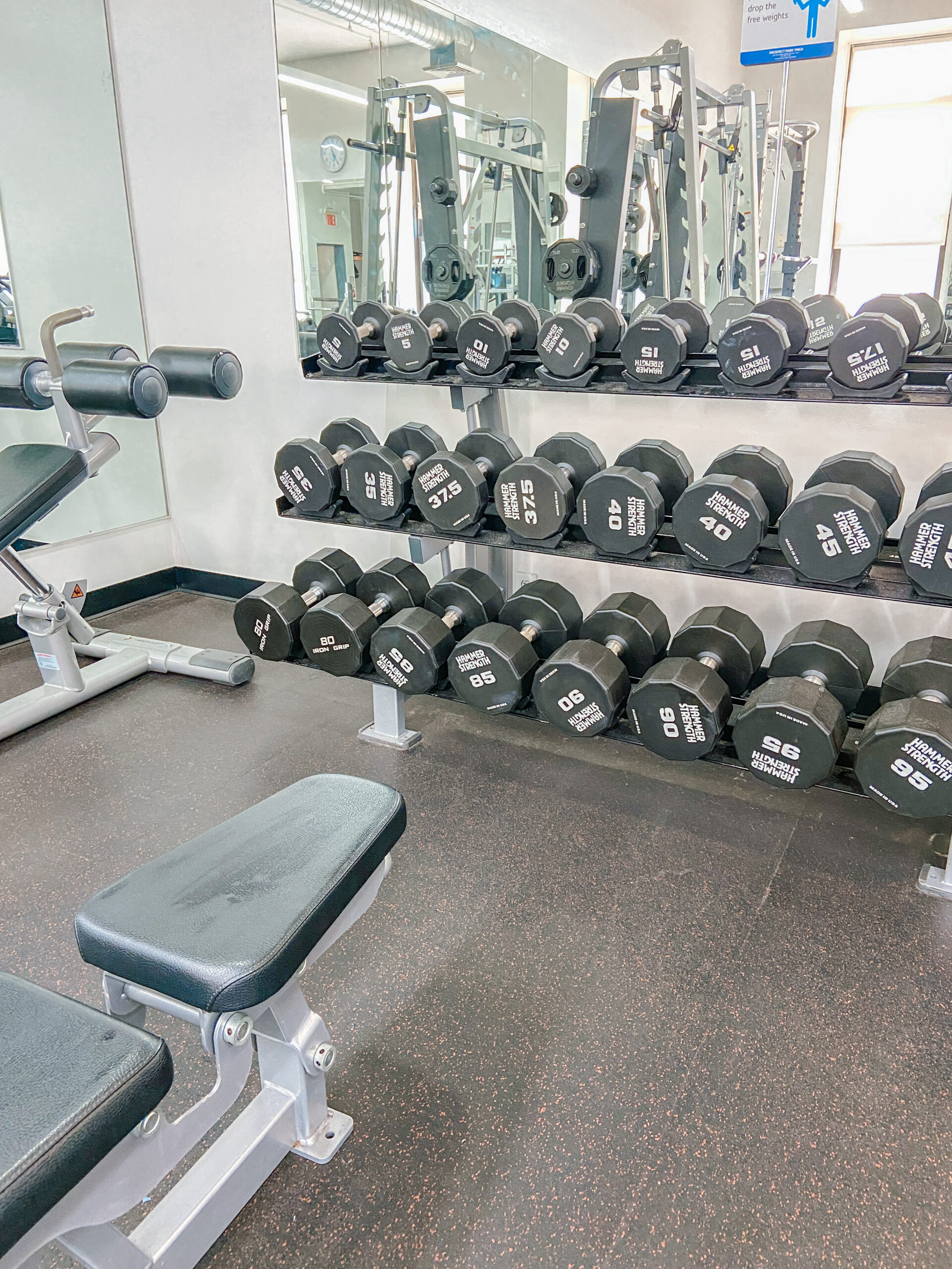 gym - dumbbells and equipment