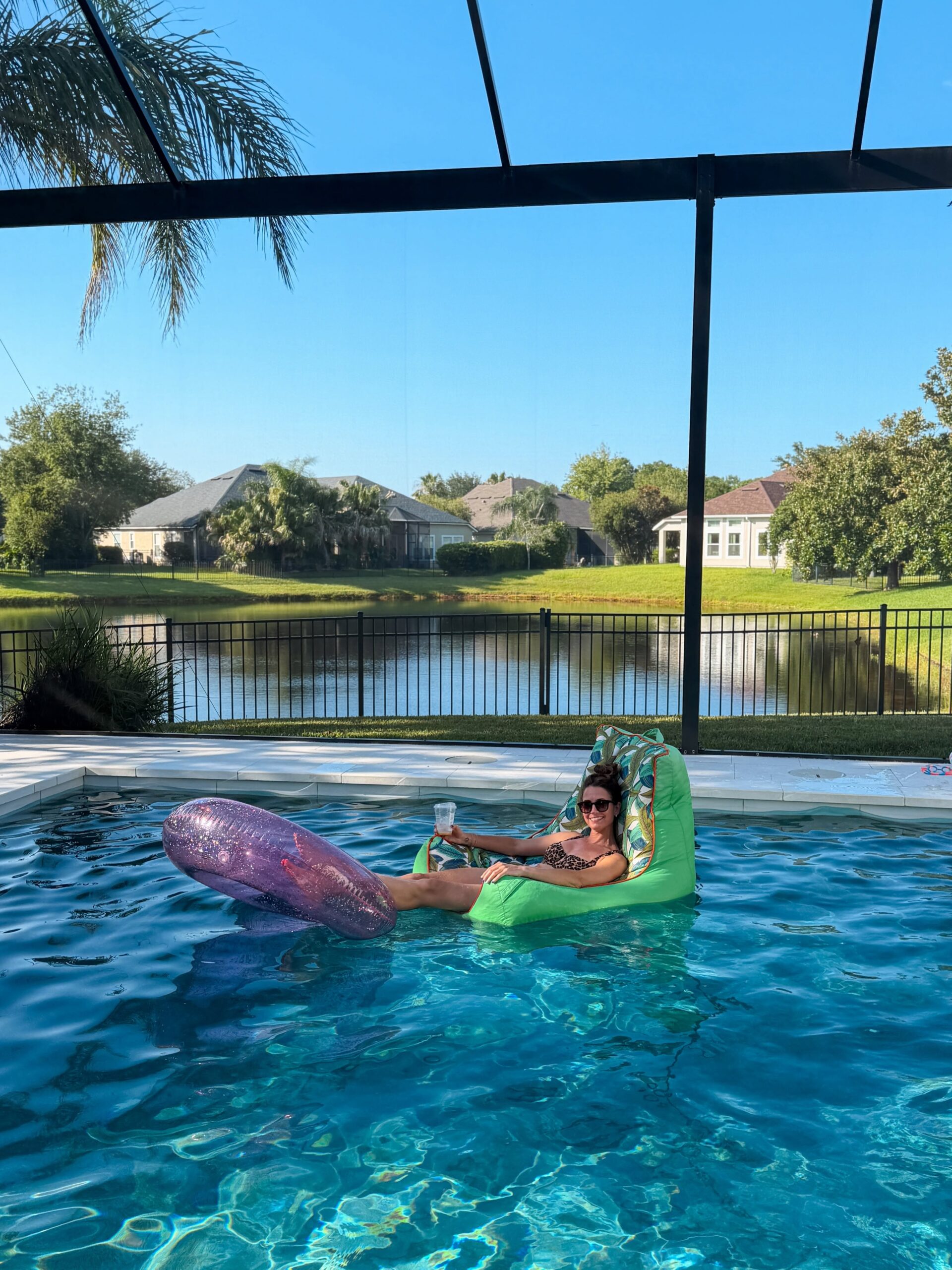 pool relaxing and self care in summer